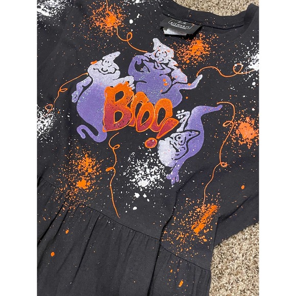 LA Artwear Vintage Halloween Dress Made in USA Painted Glitter RARE Size XL - Picture 4 of 12